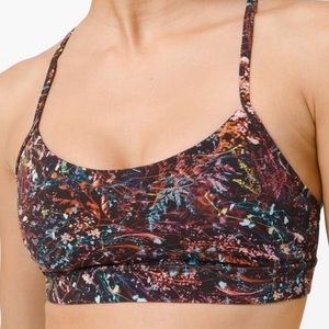 Lululemon Flow Y Bra Nulu *Light Support Foliage Overlay Multi Size 8.